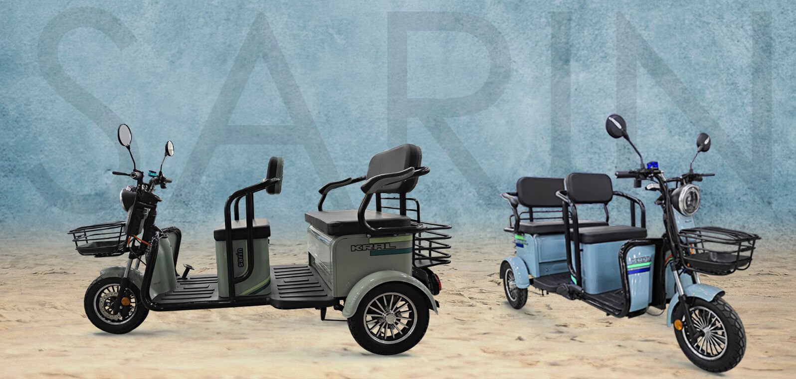 KRAL KR-307 SARİN 3 TEKER ELEKTRİKLİ MOTORSİKLET YEŞİL