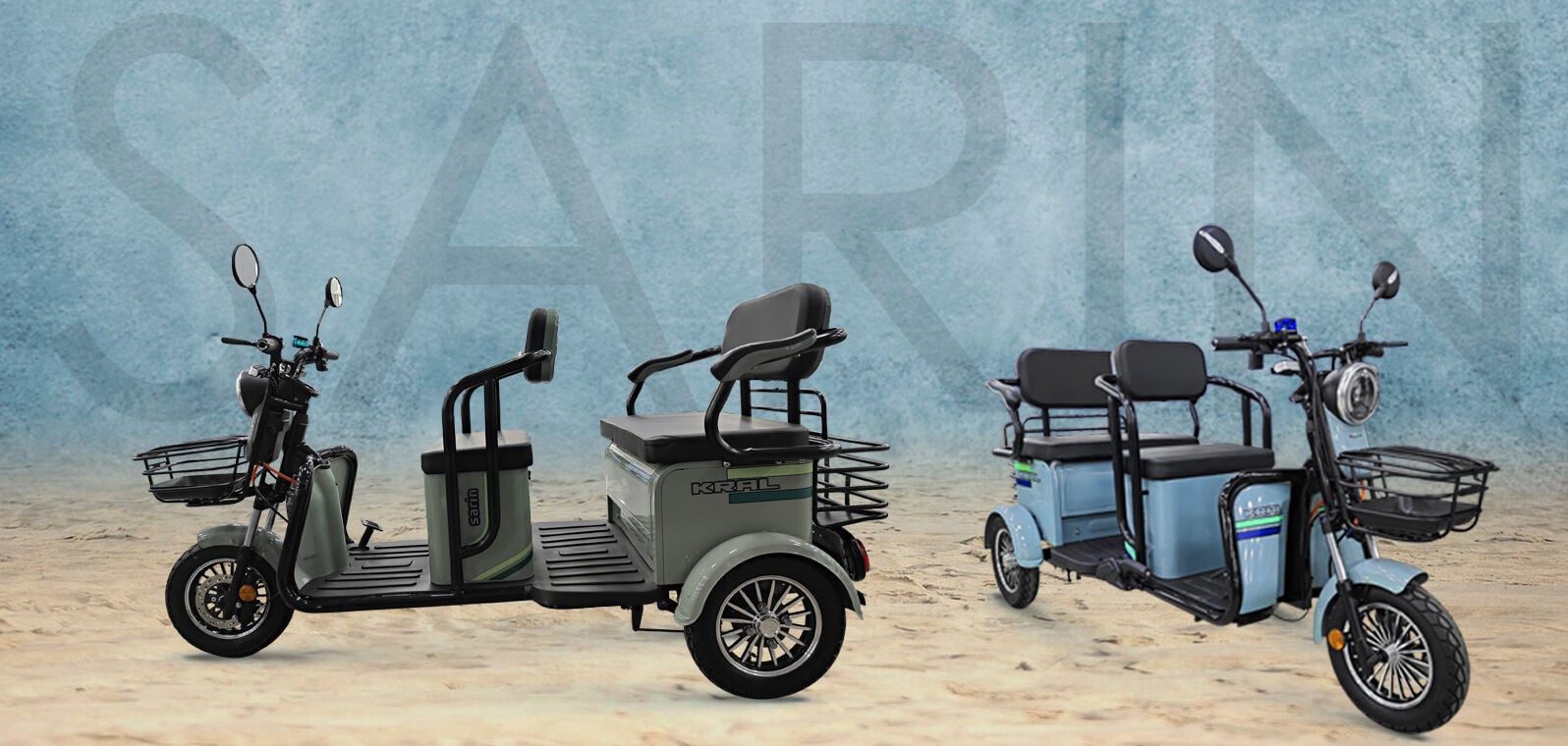 KRAL KR-307 SARİN 3 TEKER ELEKTRİKLİ MOTORSİKLET YEŞİL