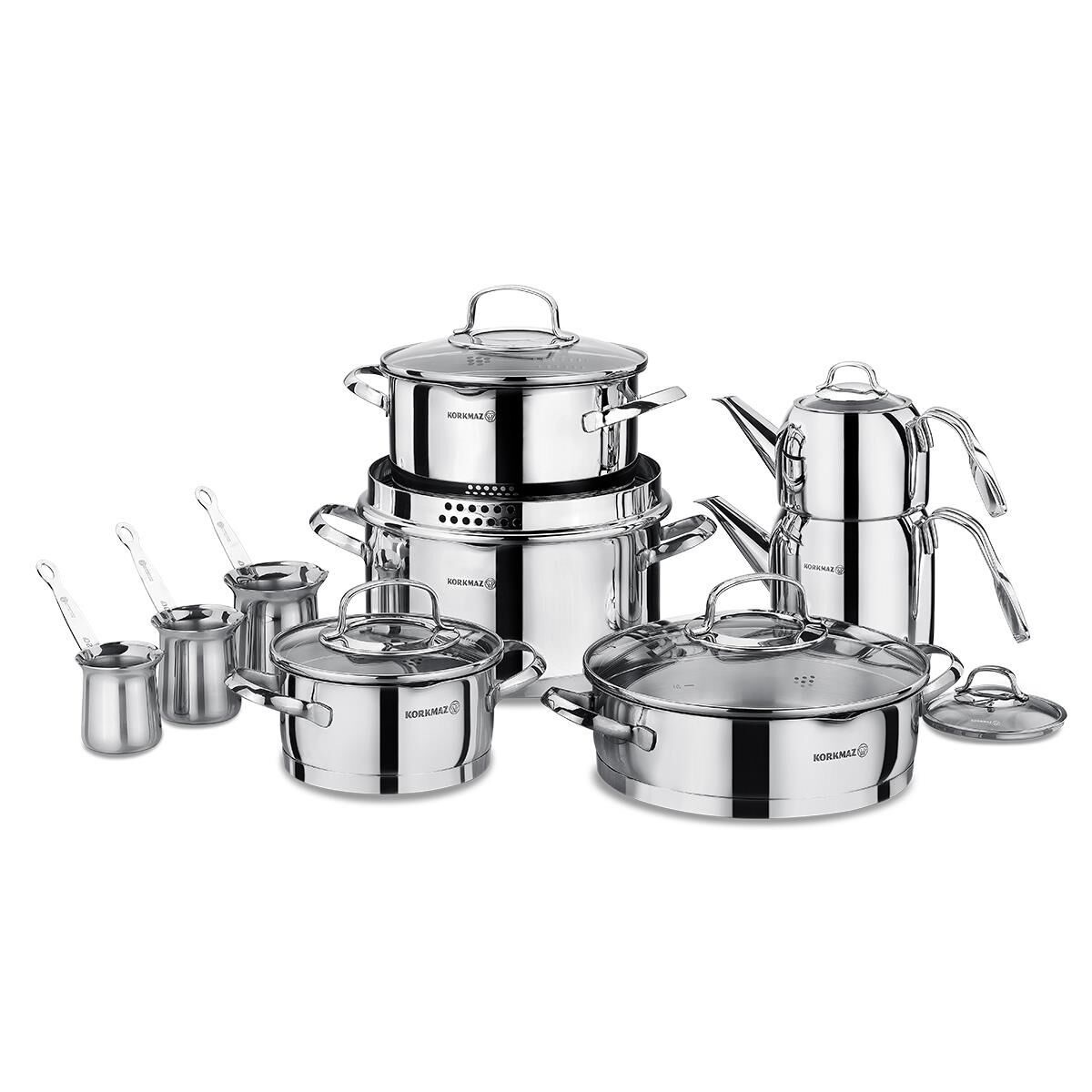 KORKMAZ A1702 STEAMA 15PRÇ HİPER SET
