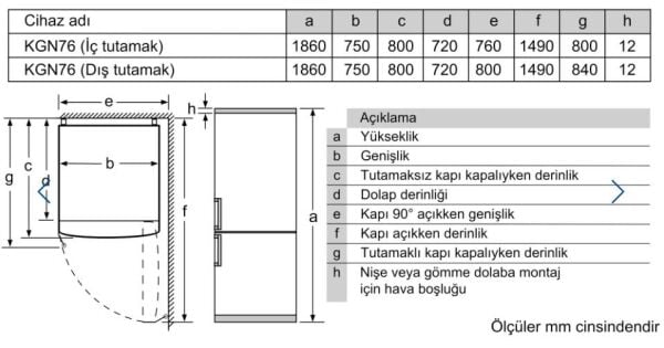PROFİLO BD3076IEVN NO FROST BUZDOLABI