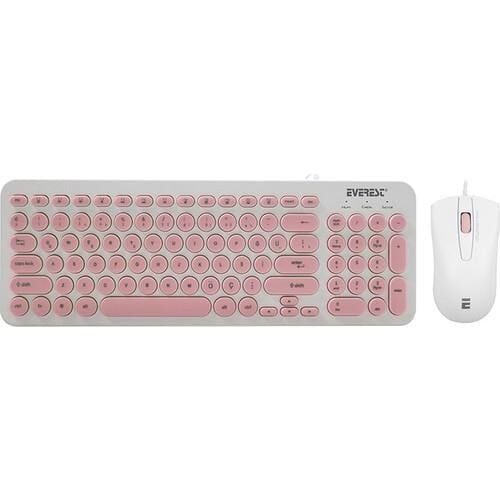EVEREST KM-01K PEMBE KLAVYE+MOUSE SET