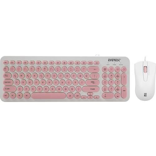 EVEREST KM-01K PEMBE KLAVYE+MOUSE SET