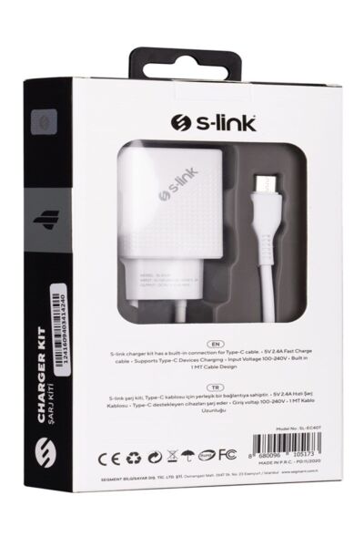 S-LINK SL-EC40T TYPE-C KABLOLU SARJ ADAPTÖRÜ
