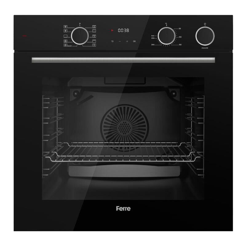 FERRE XE64CS FRYART SİYAH CAM BUHARLI ANKASTRE FIRIN
