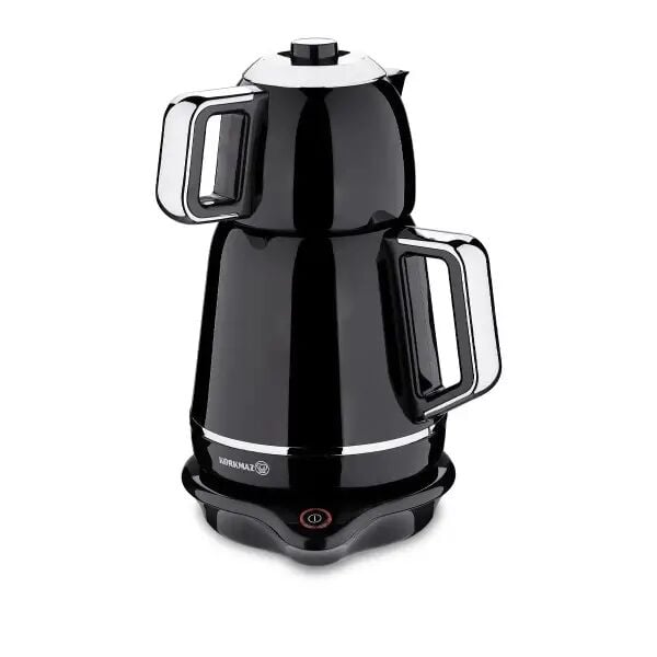 KORKMAZ A332-04 DEMİKS SİYAH-KROM ELEK.ÇAYDANLIK