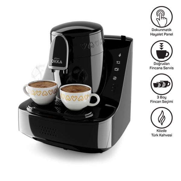 ARZUM OKKA OK0040-20 ELİT TÜRK KAHVE MAKİNESİ SİYAH-KROM