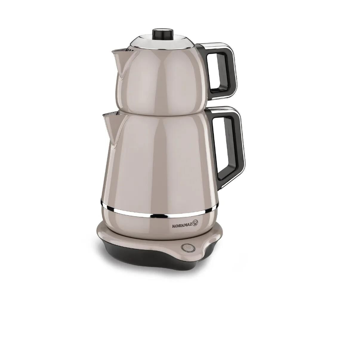 KORKMAZ A332-02 DEMİKS BEJ-KROM ELEKTRİKLİ ÇAYDANLIK