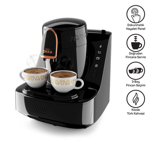 ARZUM OKKA OK0040-26 ELİT TÜRK KAHVE MAKİNESİ SİYAH-BAKIR