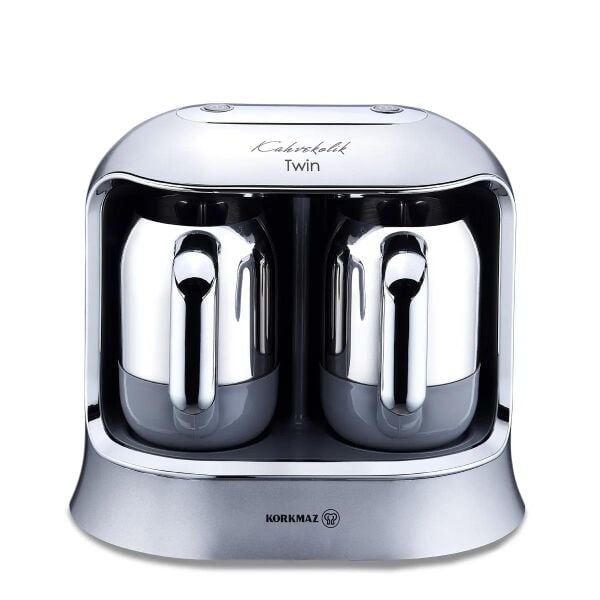 KORKMAZ A861-06 KAHVEKOLİK TWİN KAHVE MAKİNASI İNOX-KROM