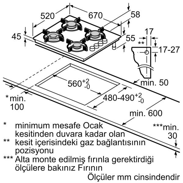 PROFİLO OE37P2P10D ANKASTRE OCAK